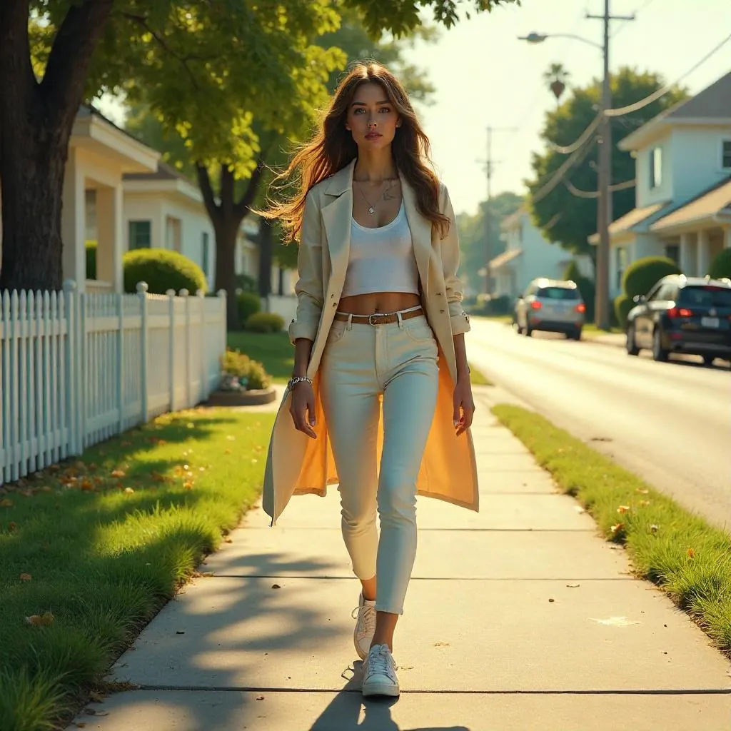 Suburban Dawn: Concept Art of a Modern Woman