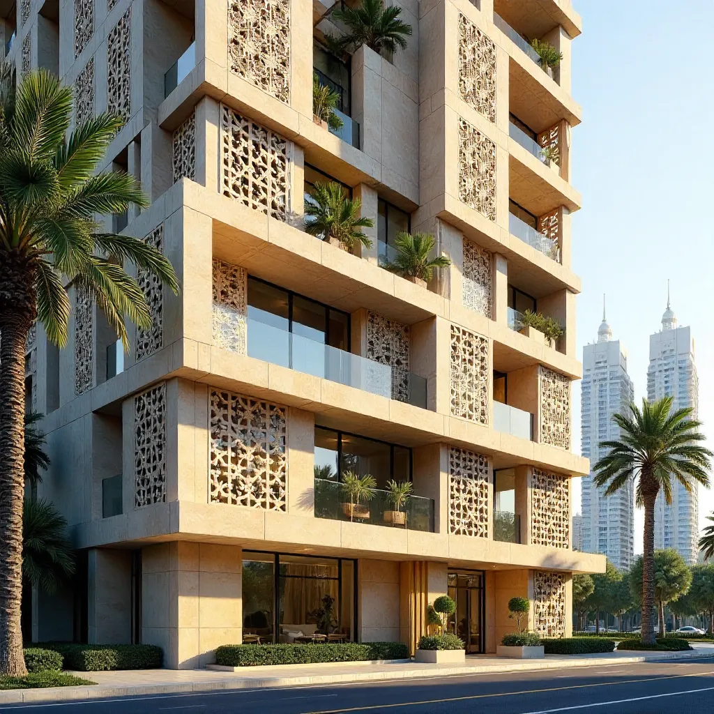 Dubai Facade: Geometric Palm Pattern