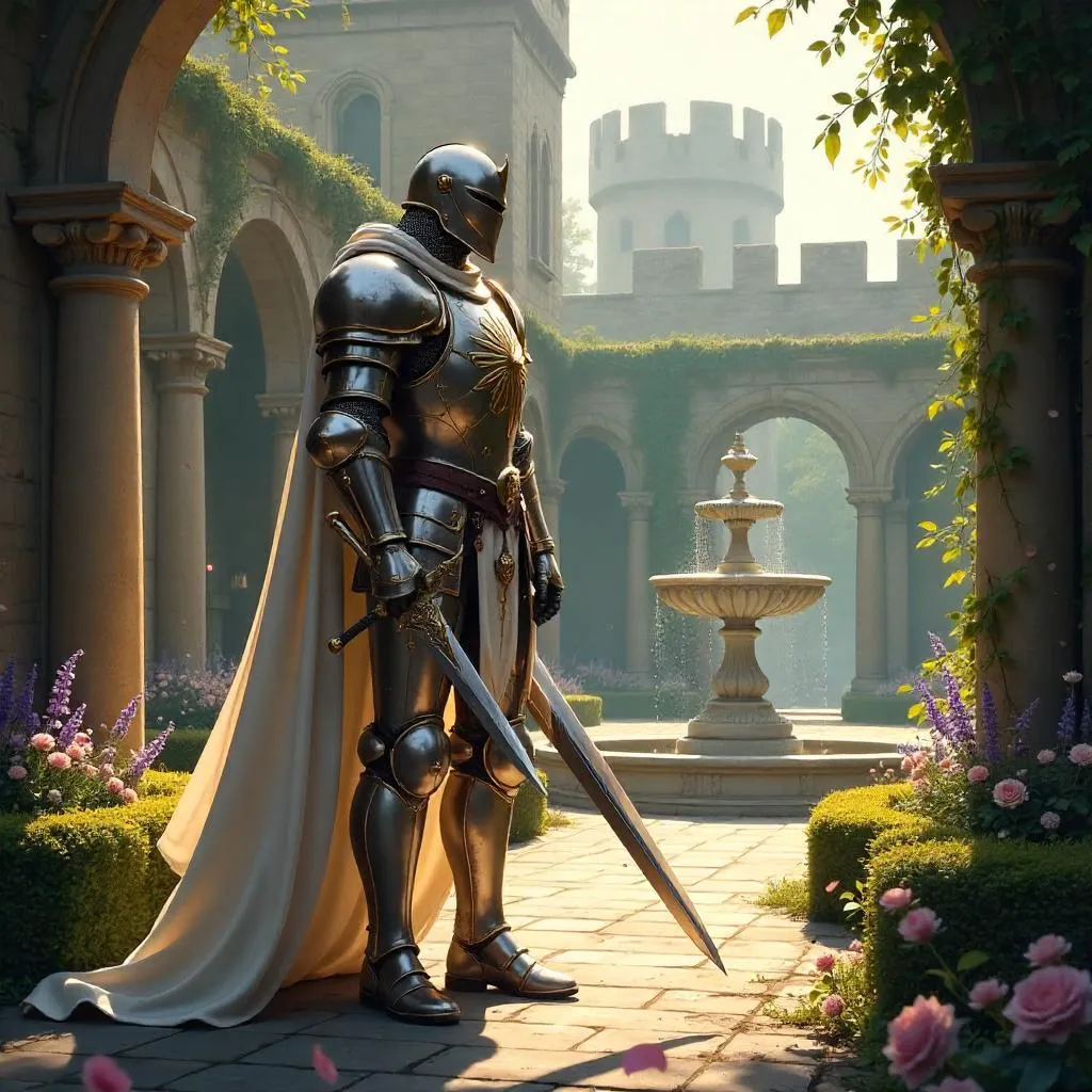 Paladin in Castle Gardens — Concept Art