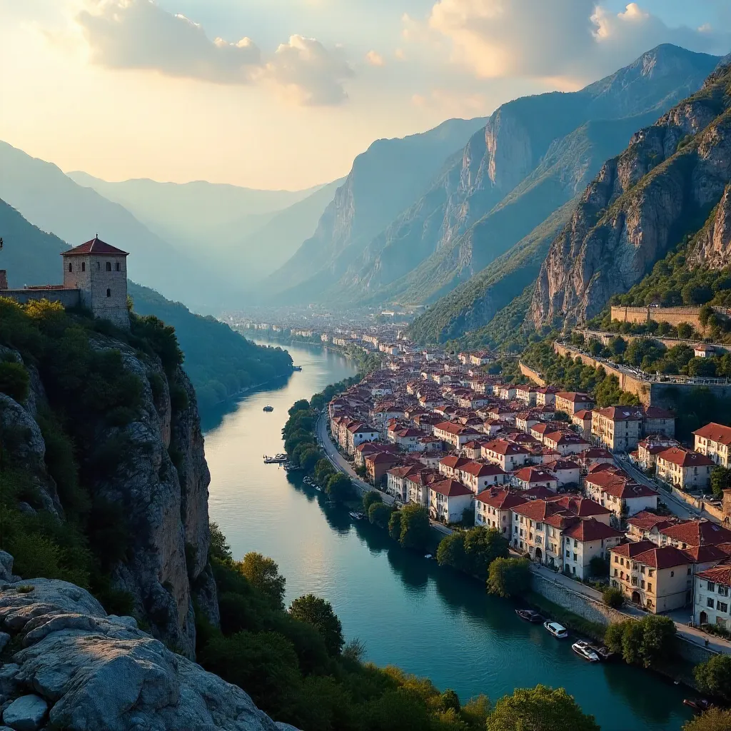 Amasya Ridge: Rugged Peaks with the City Below