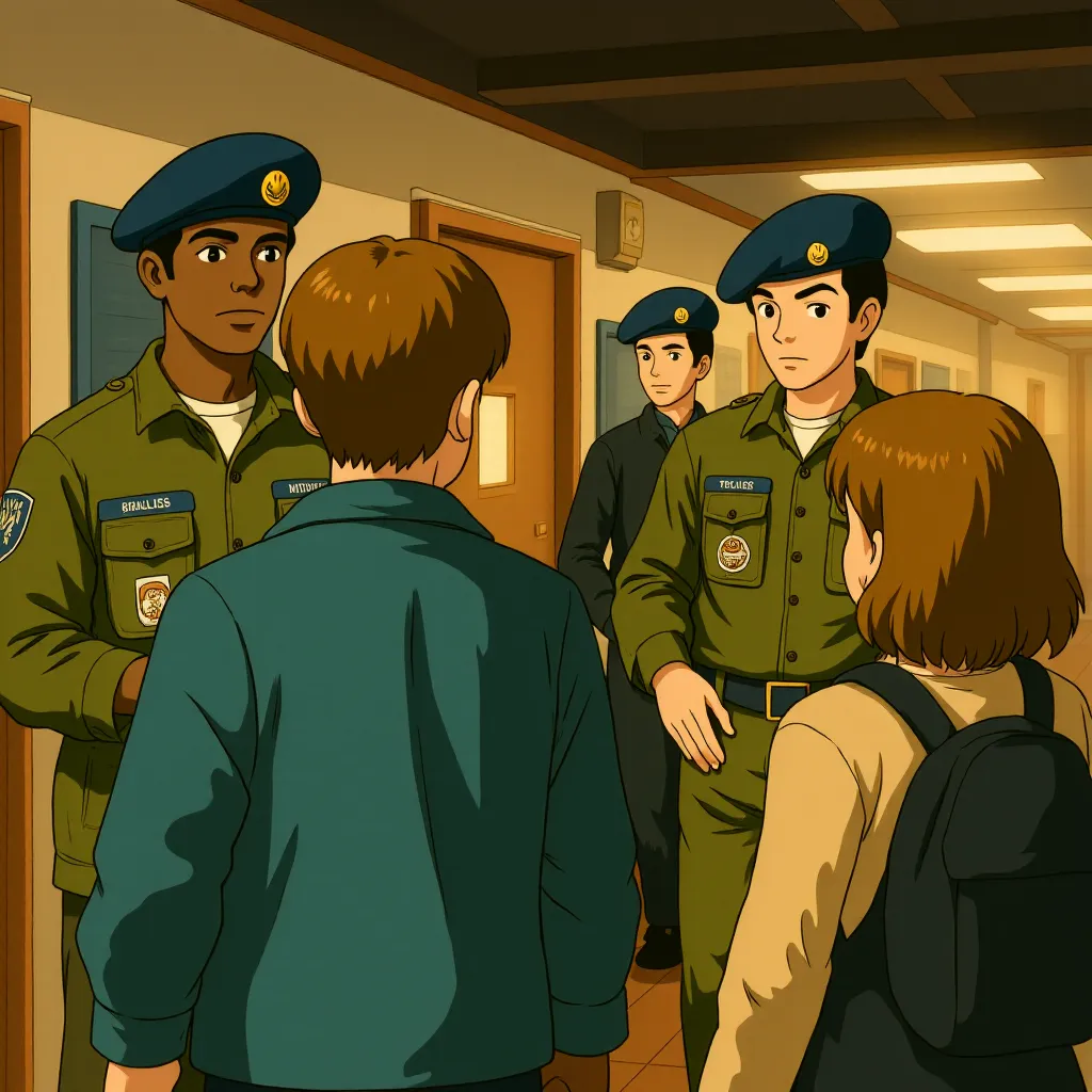 Noah Emmerich, Richard T. Jones, Joel Courtney, and Ryan Lee in Super 8 (2011) - Anime style