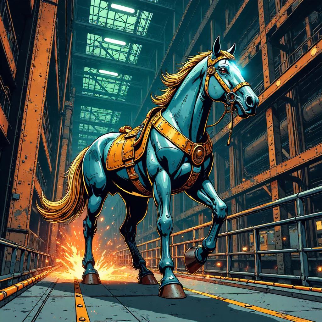 Cybernetic Horse in a Robot Factory