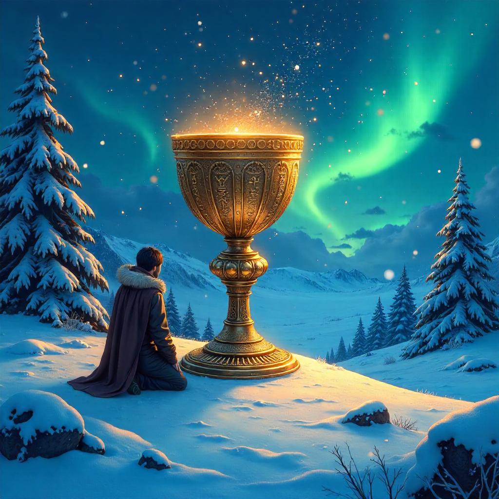 Golden Chalice in the Tundra - Anime Fantasy