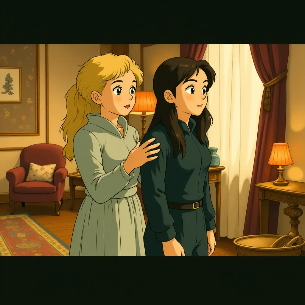 Elizabeth Banks and Jennifer Lawrence in The Hunger Games: Mockingjay - Part 2 (2015) - Anime style