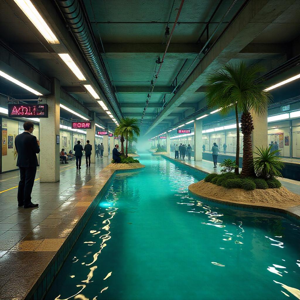 Oasis in the Underground Subway Station