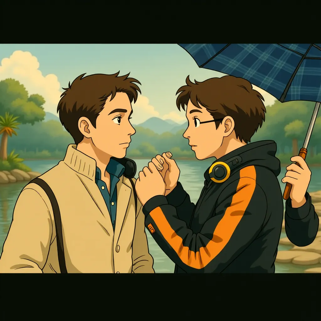 Ryan Gosling and Nicolas Winding Refn in Drive (2011) - Anime style