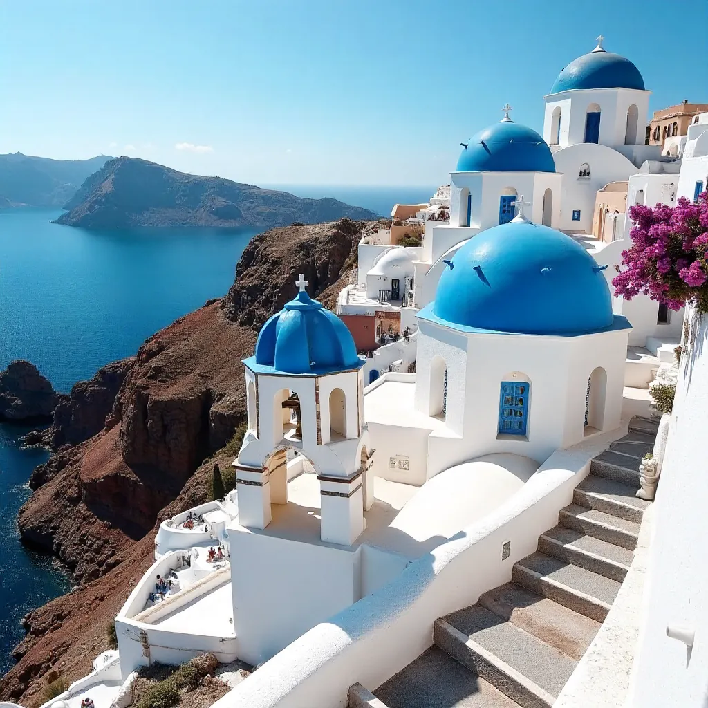 Breathtaking Fira: White Domes and Aegean Sky