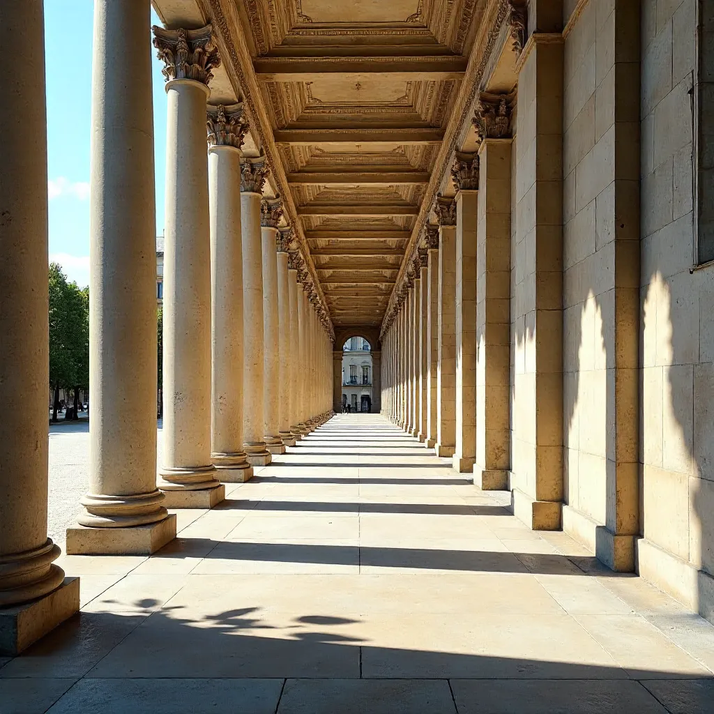 Palais Royal Columns Under a Blue Sky