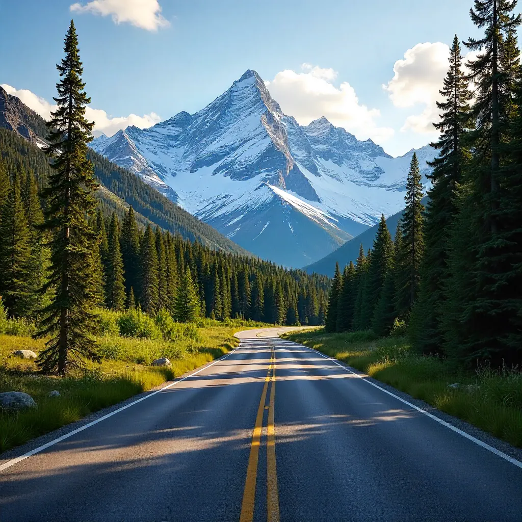 Road to the Mountains: Jasper National Park Vista