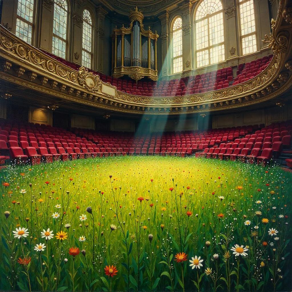 Meadow in a Grand Concert Hall — Oil Painting