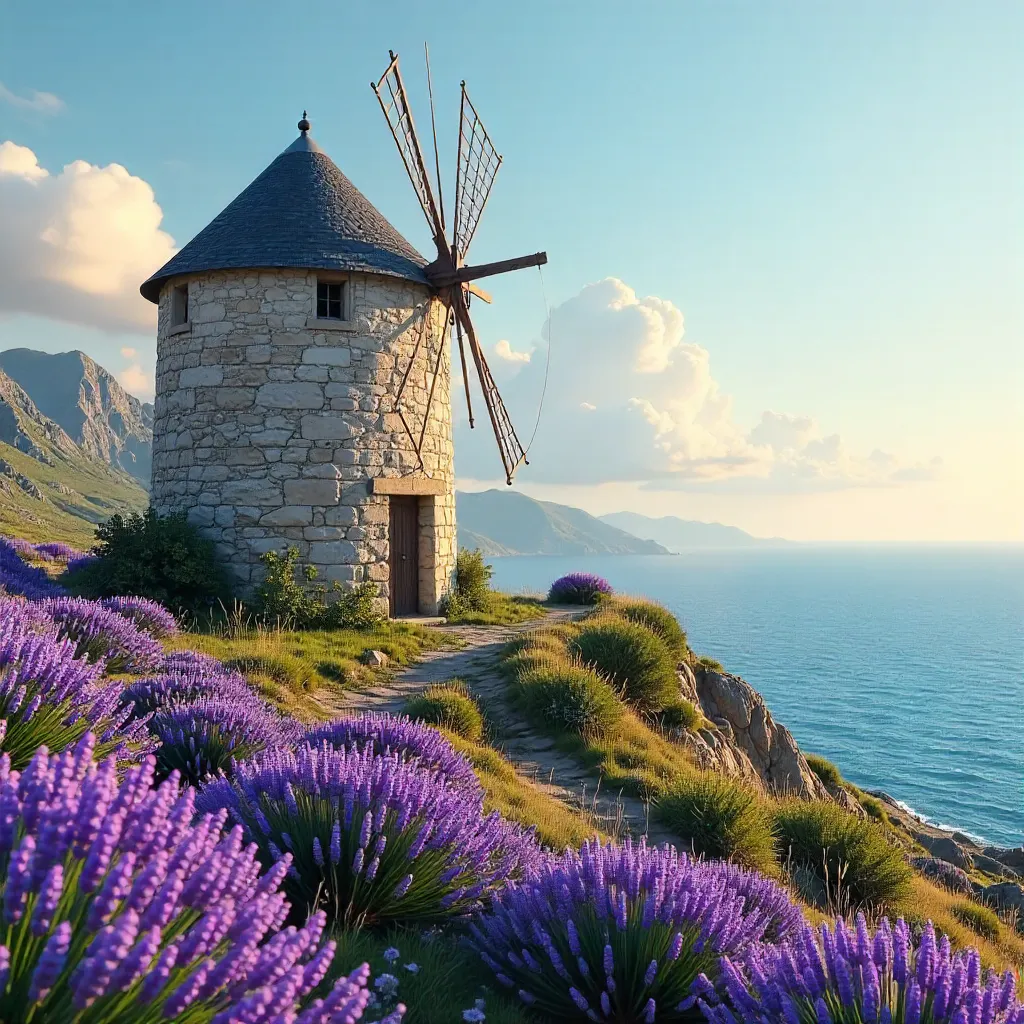 Lavender Hills and the Sea Windmill