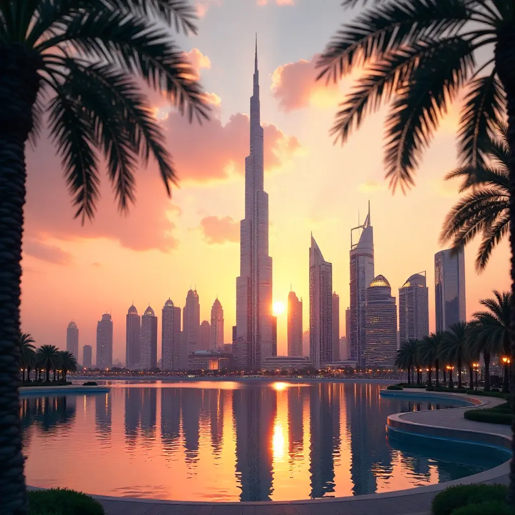 Sunrise Over Burj Khalifa: Dubai's Dawn of Grandeur