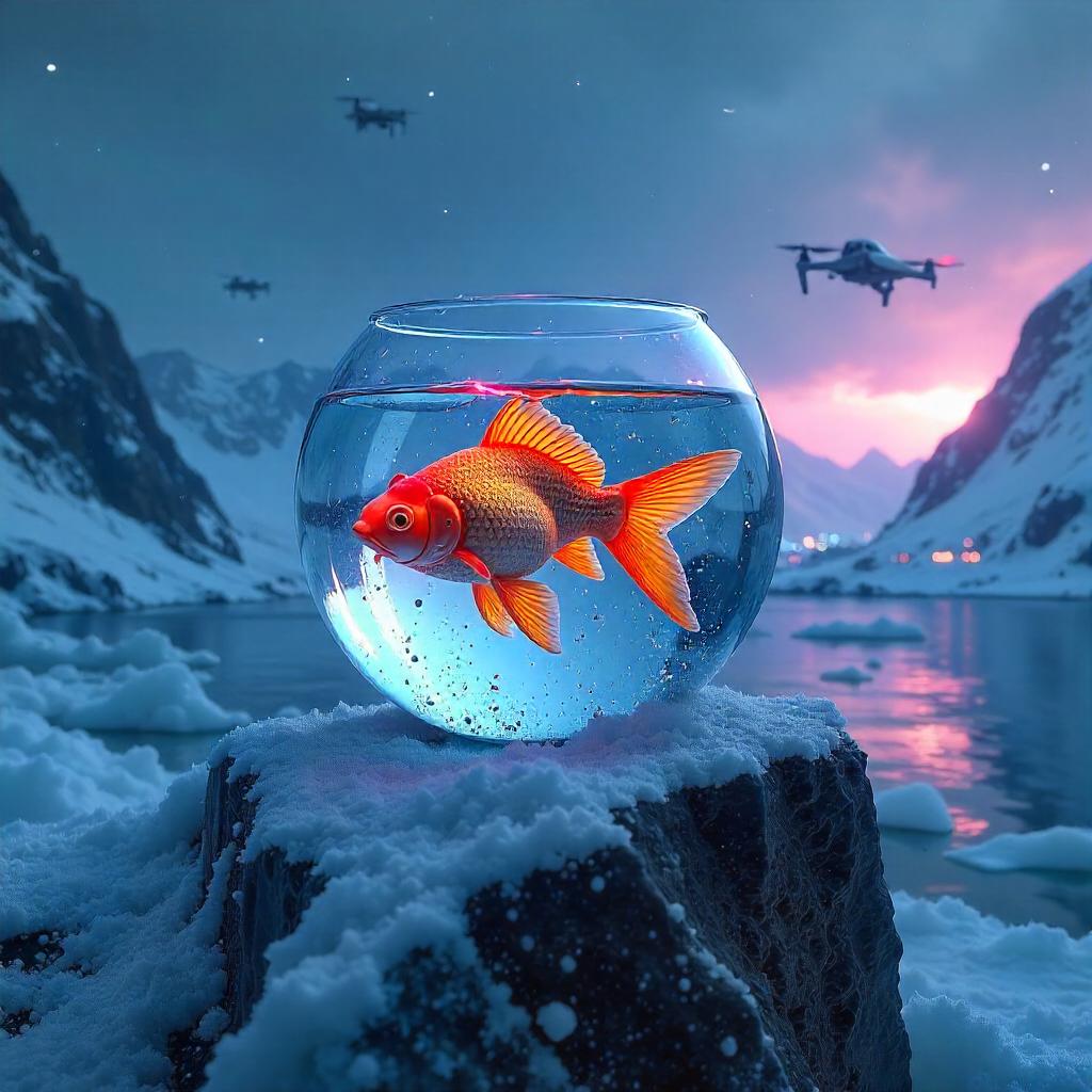 Glacial Neon: The Cyberpunk Goldfish