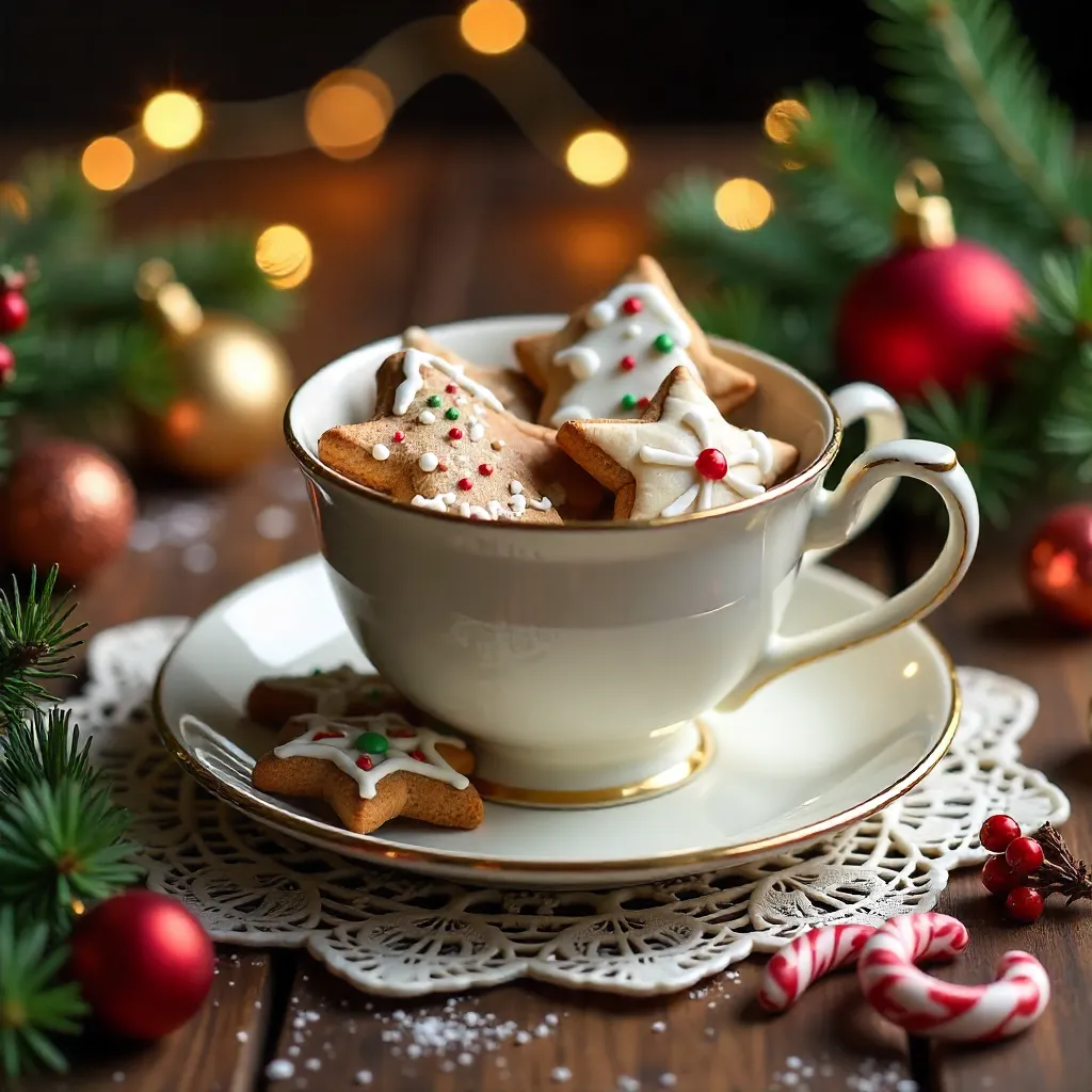 Festive Gingerbread in a Dainty Teacup