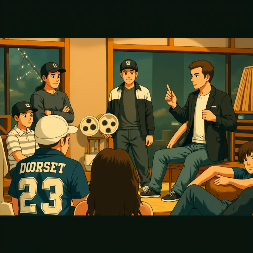 Corey Hawkins, Jason Mitchell, and O'Shea Jackson Jr. in Straight Outta Compton (2015) - Anime style