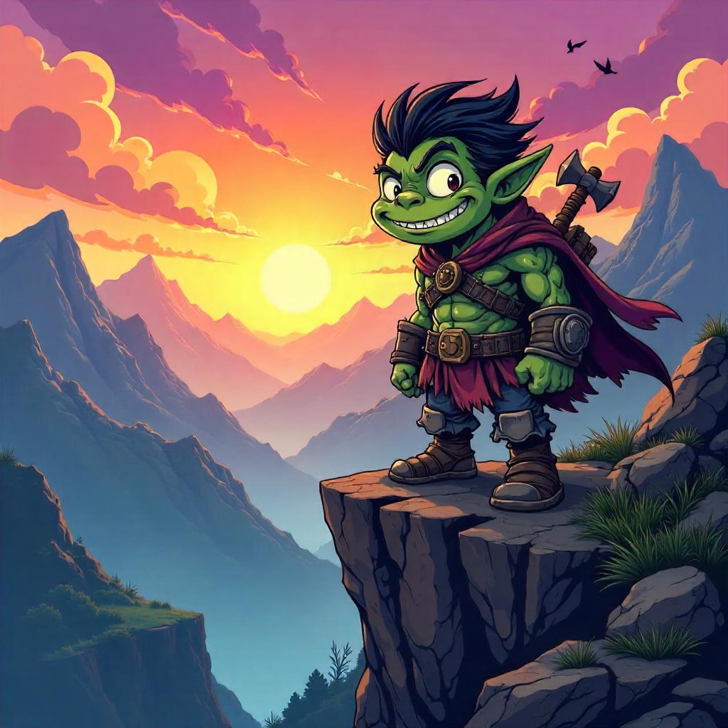 Orc on a Wind-Swept Cliff Edge