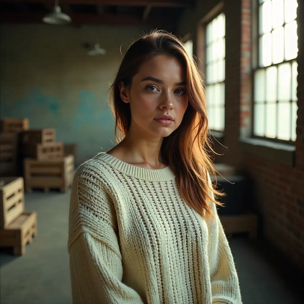 Gentle Light Portrait in a Warehouse