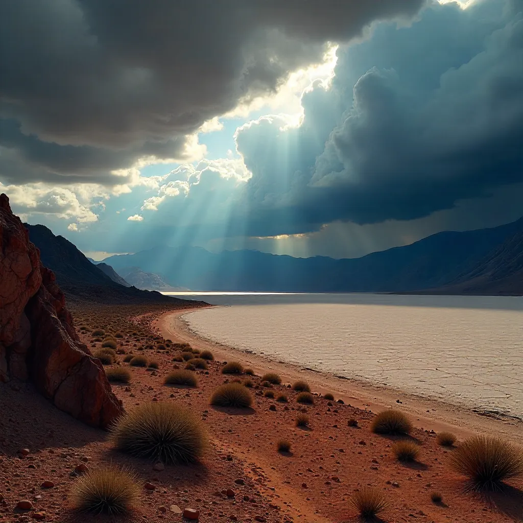Dramatic Atacama Desert Under Stormy Chilean Skies