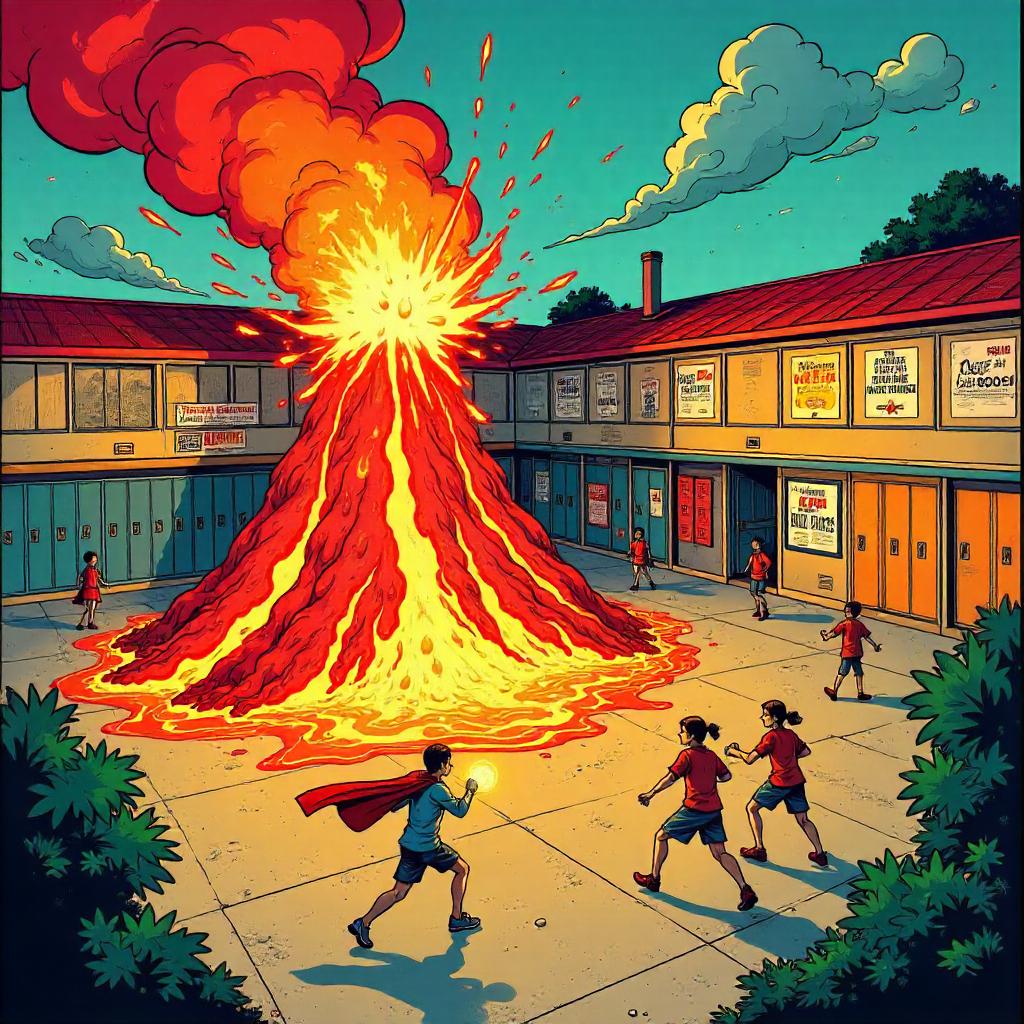 Volcano in the School: Comic Book Hijinks