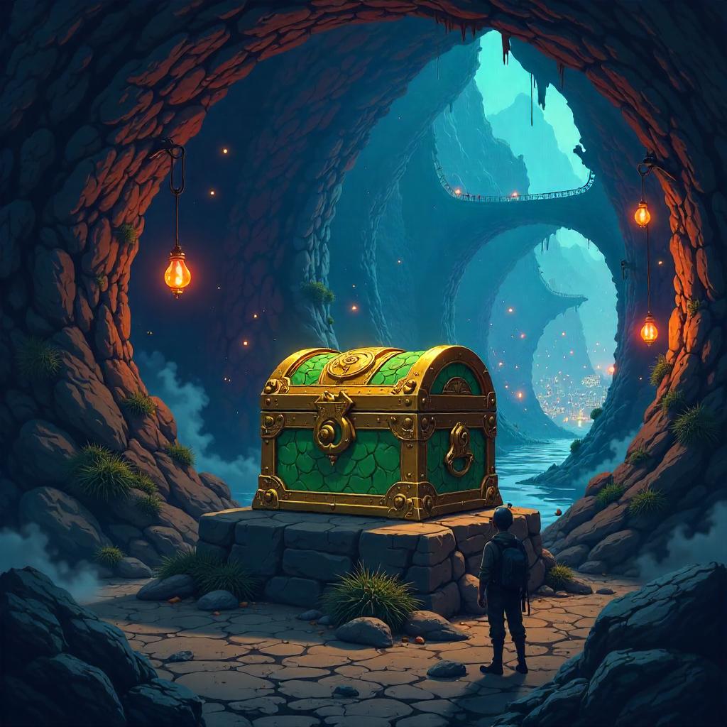 Underground City Treasure Chest in Anime Style