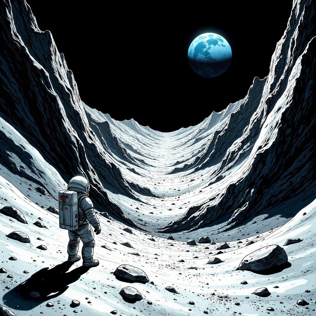 Moon Valley in Bold Comic Book Style