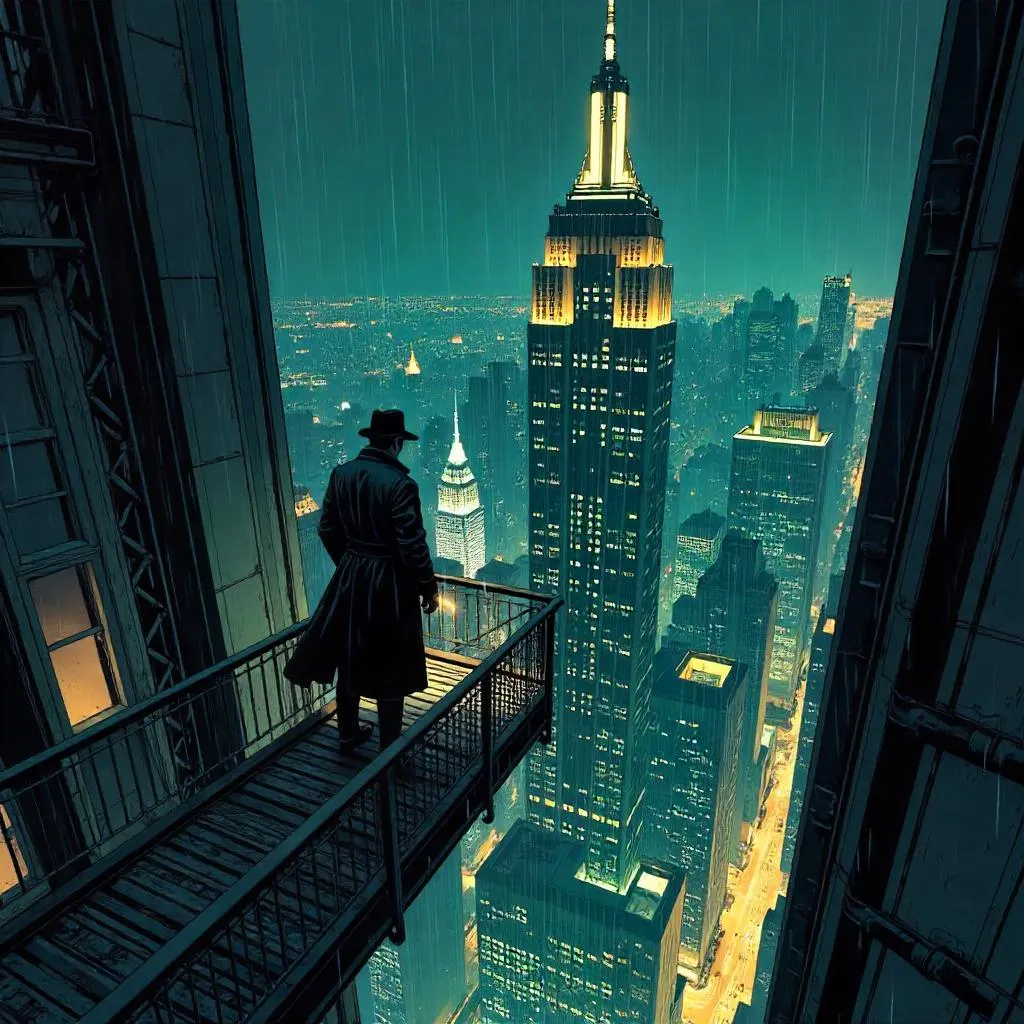 Noir Tower Detective – Comic Book Style