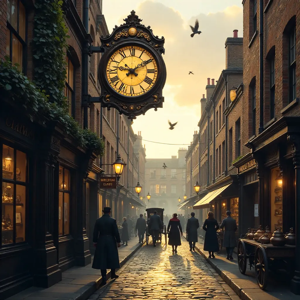 Historic Clock at Pied Bull Yard, London