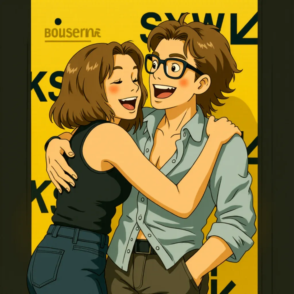 Téa Leoni and West Duchovny at an event for Death of a Unicorn (2025) - Ghibli style