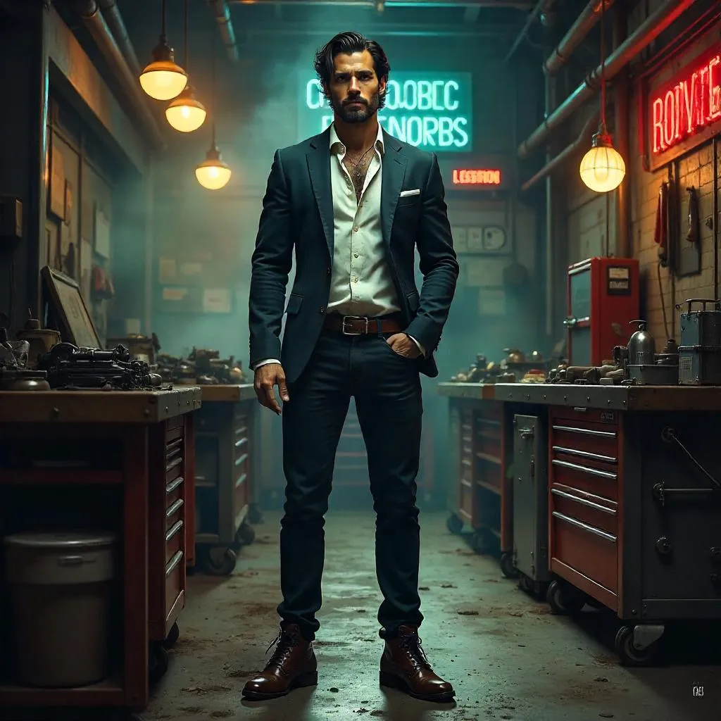 Elegant Latino Mechanic in Concept Art