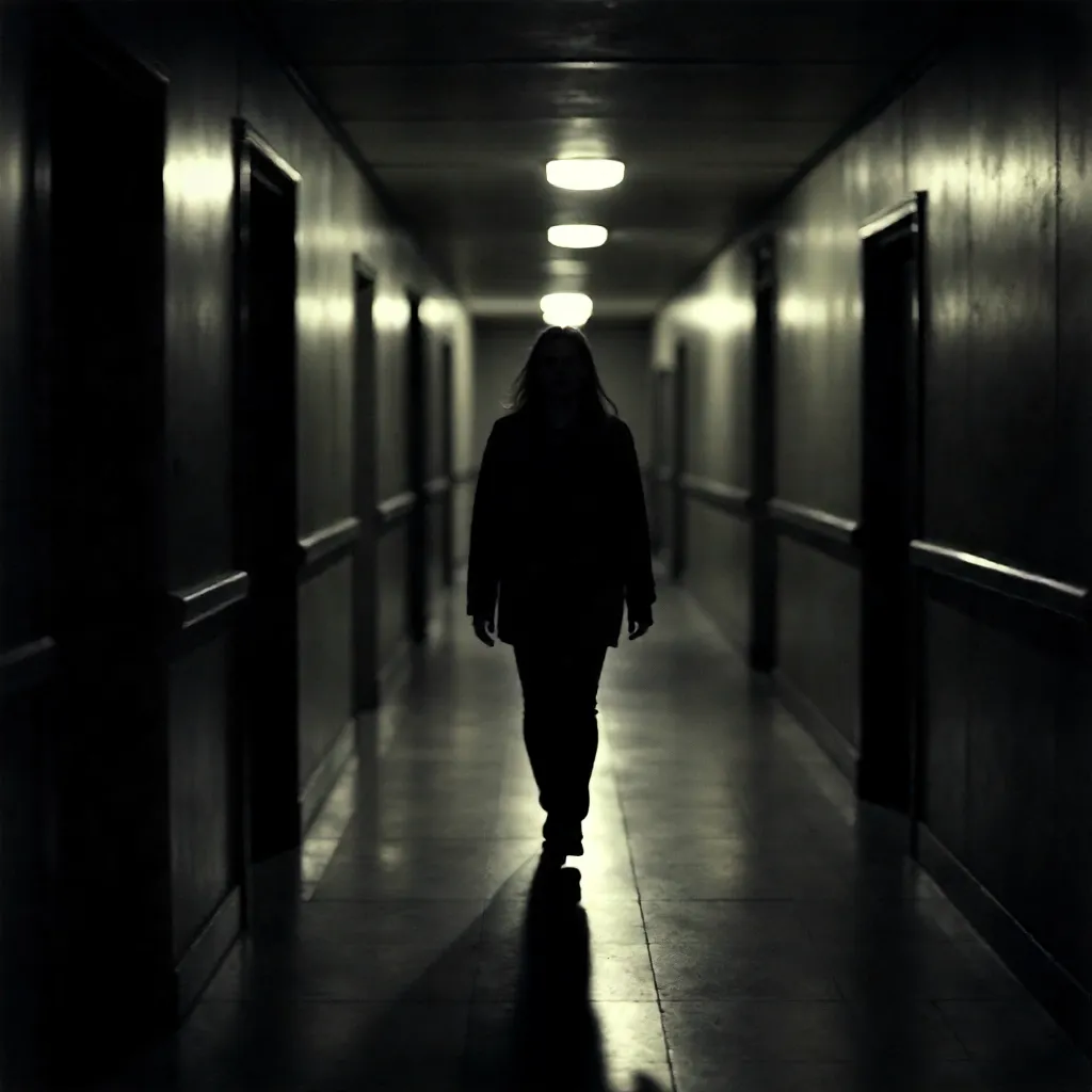 Motion-Blurred Indoor Silhouette in Obscured Drama