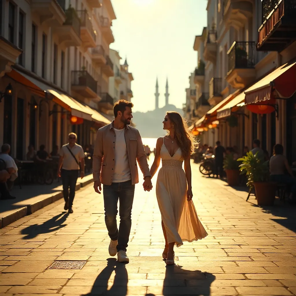 Shadows on a Sunny Street in Baku