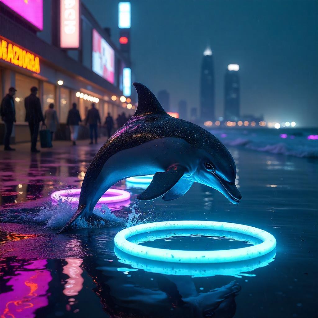 Neon Dolphin Through the Fairy Ring