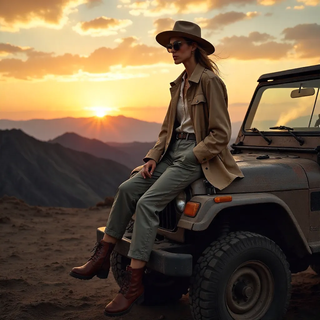 Stylish Jeep Adventure at Mount Bromo