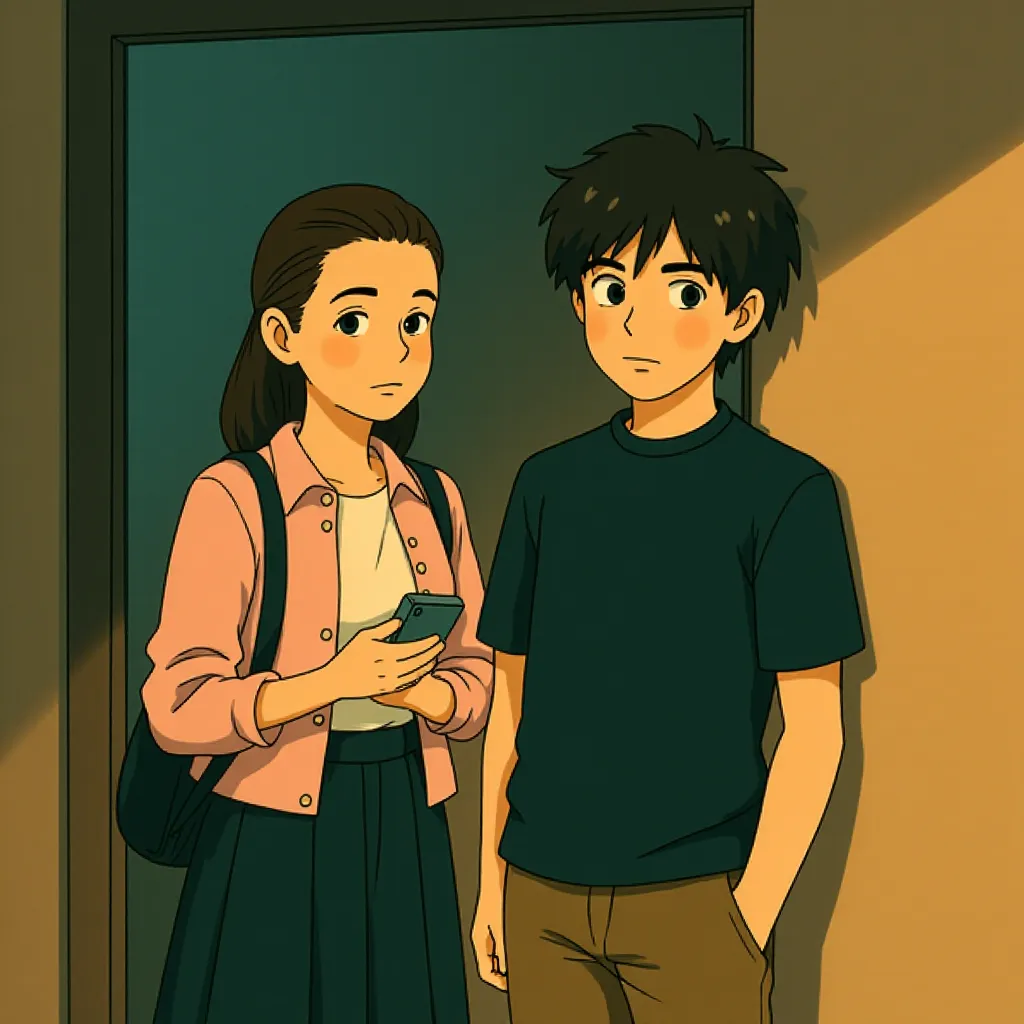 Chloe East and Sophie Thatcher in Heretic (2024) - Ghibli style