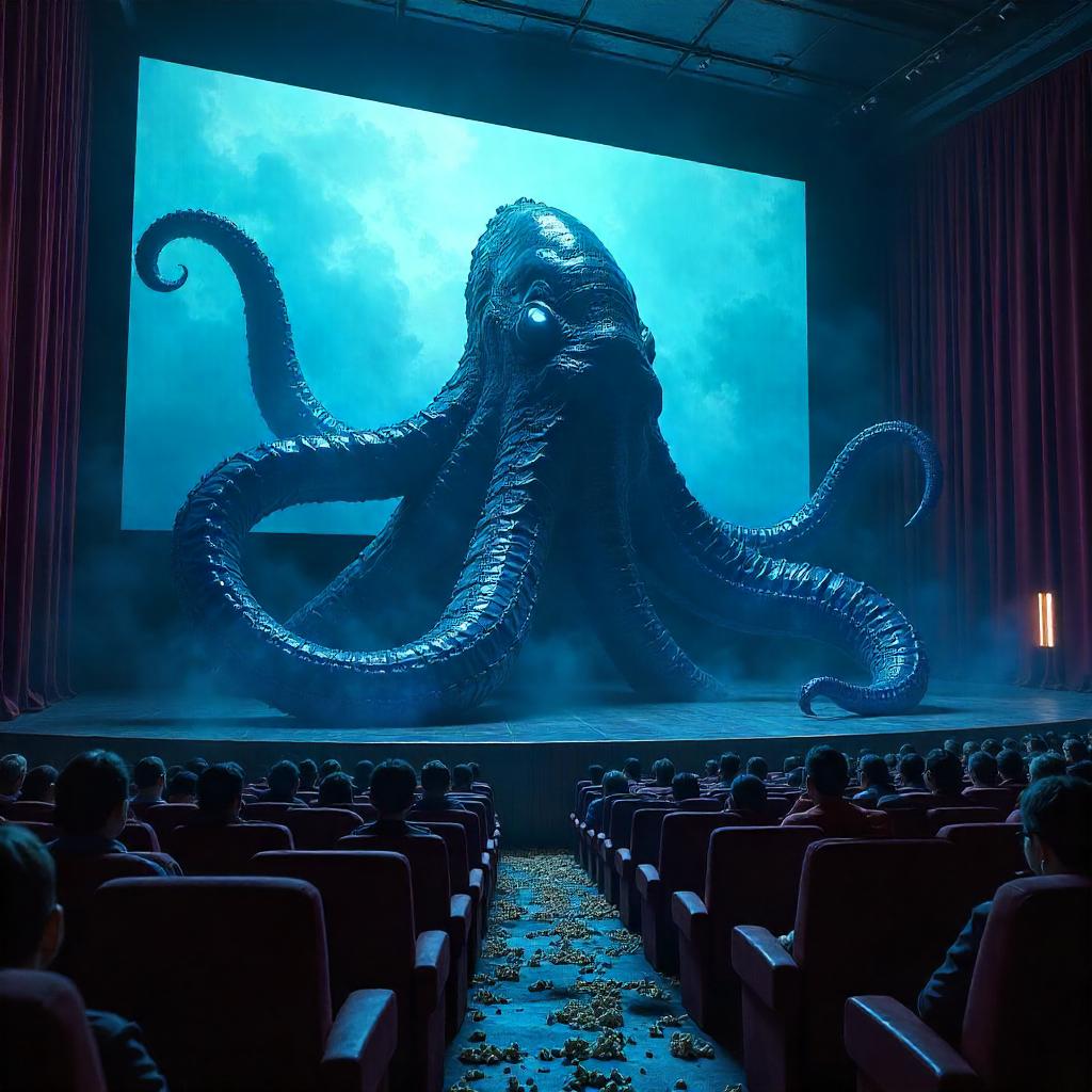 Kraken Concept Art in a Movie Theater