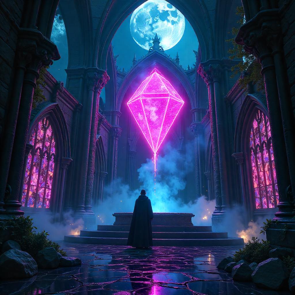 Neon Soul Gem in an Enchanted Castle