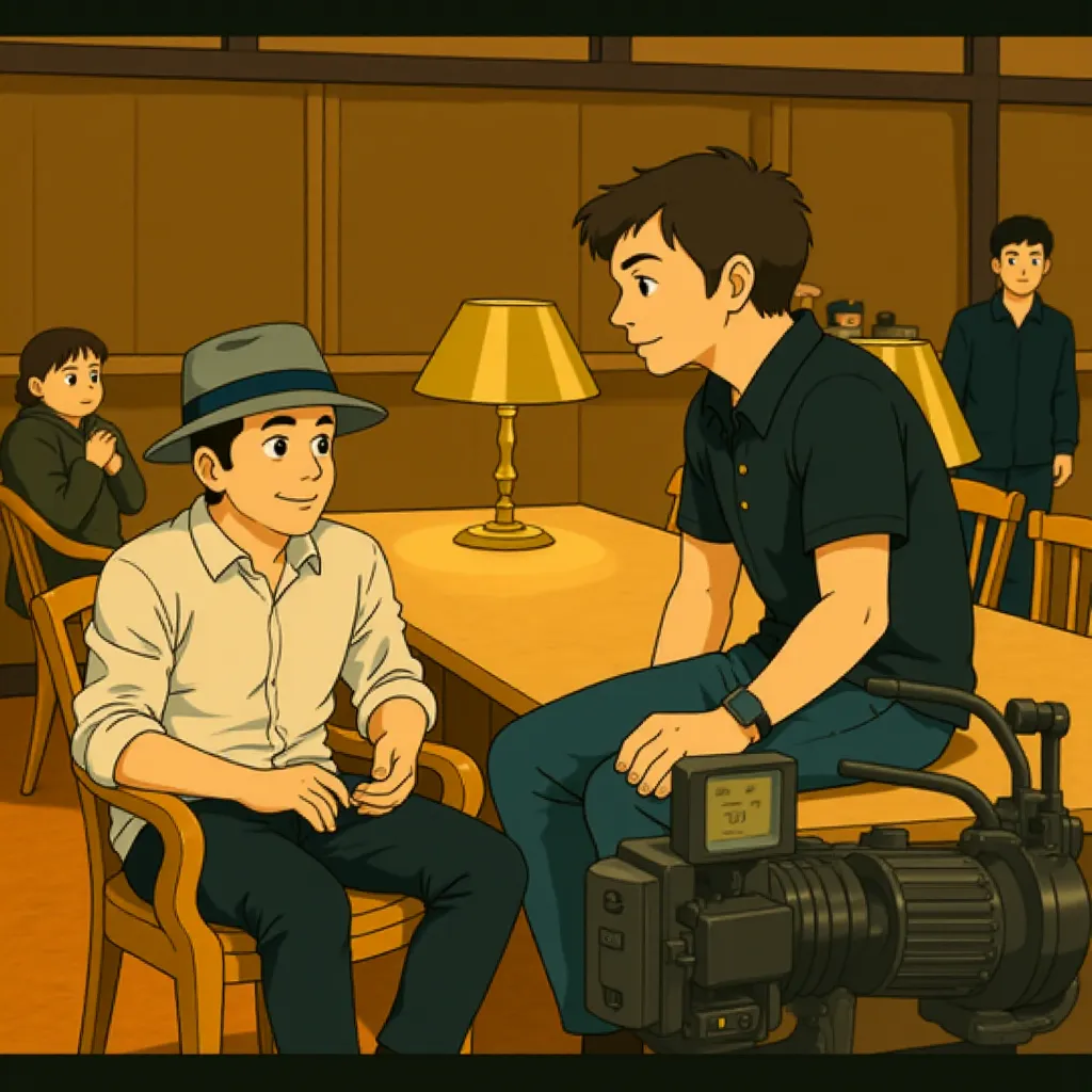 Matt Damon and George Nolfi in The Adjustment Bureau (2011) - Anime style