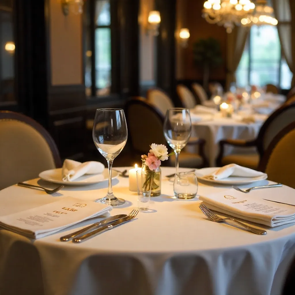 Elegant Restaurant Table with Menus and Decor