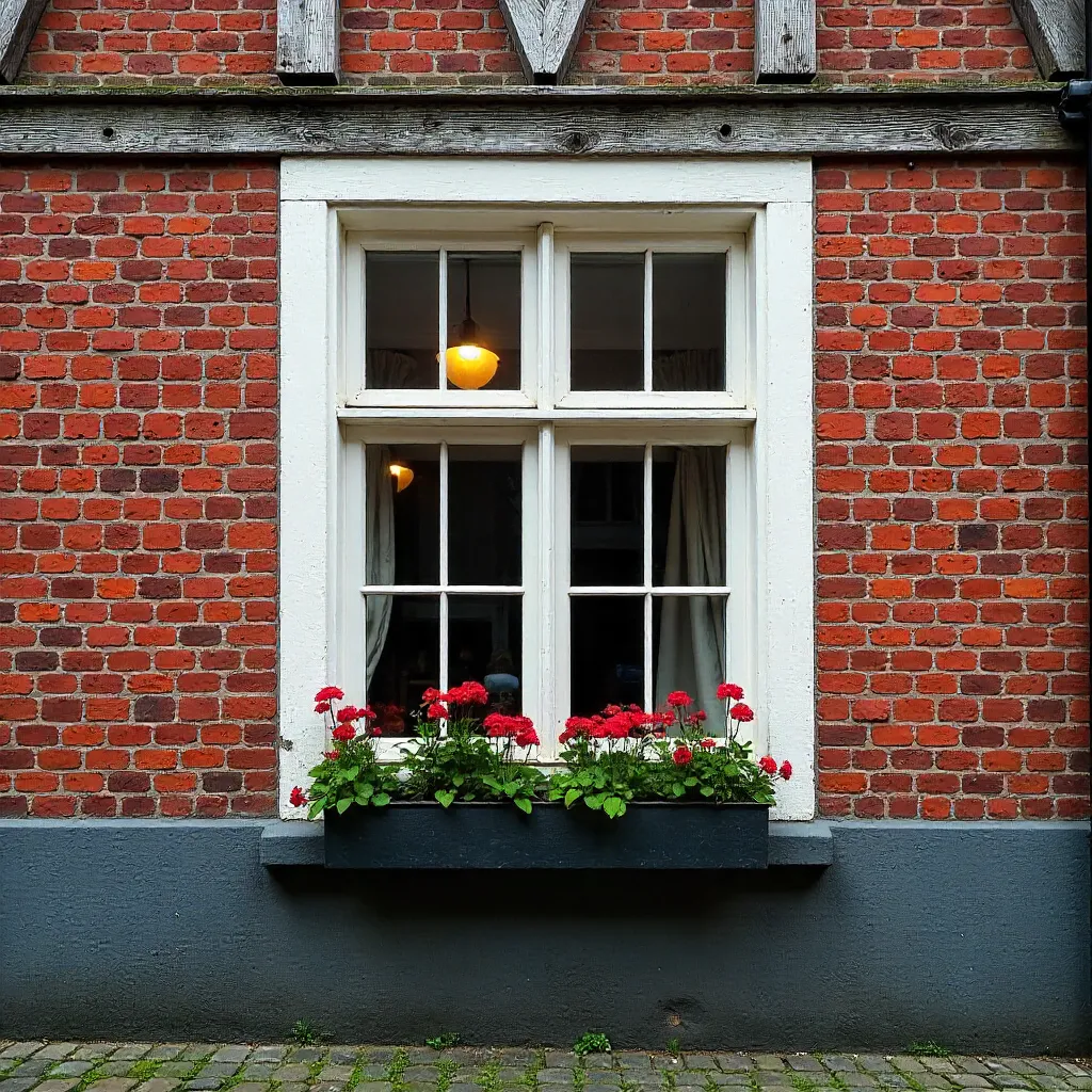 Detail of Ystad brick and timber façade