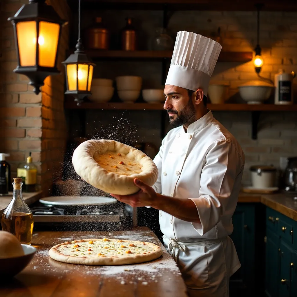 Pizza Dough Toss: A Traditional Kitchen Mastery