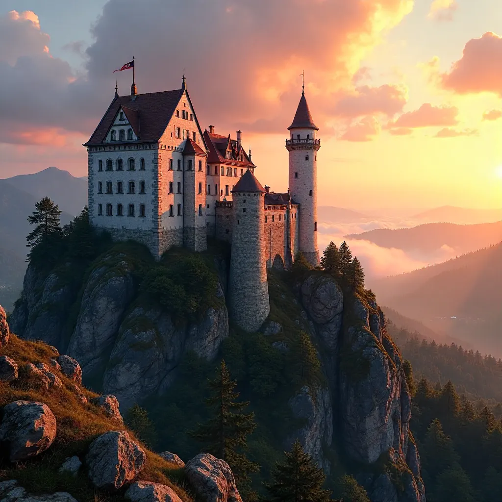 Sunrise Over Burg Hohenzollern: Rock and Heritage
