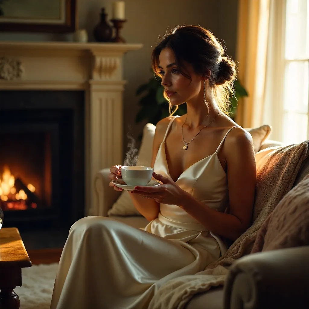 Elegant Coffee Moment in a Cozy Setting