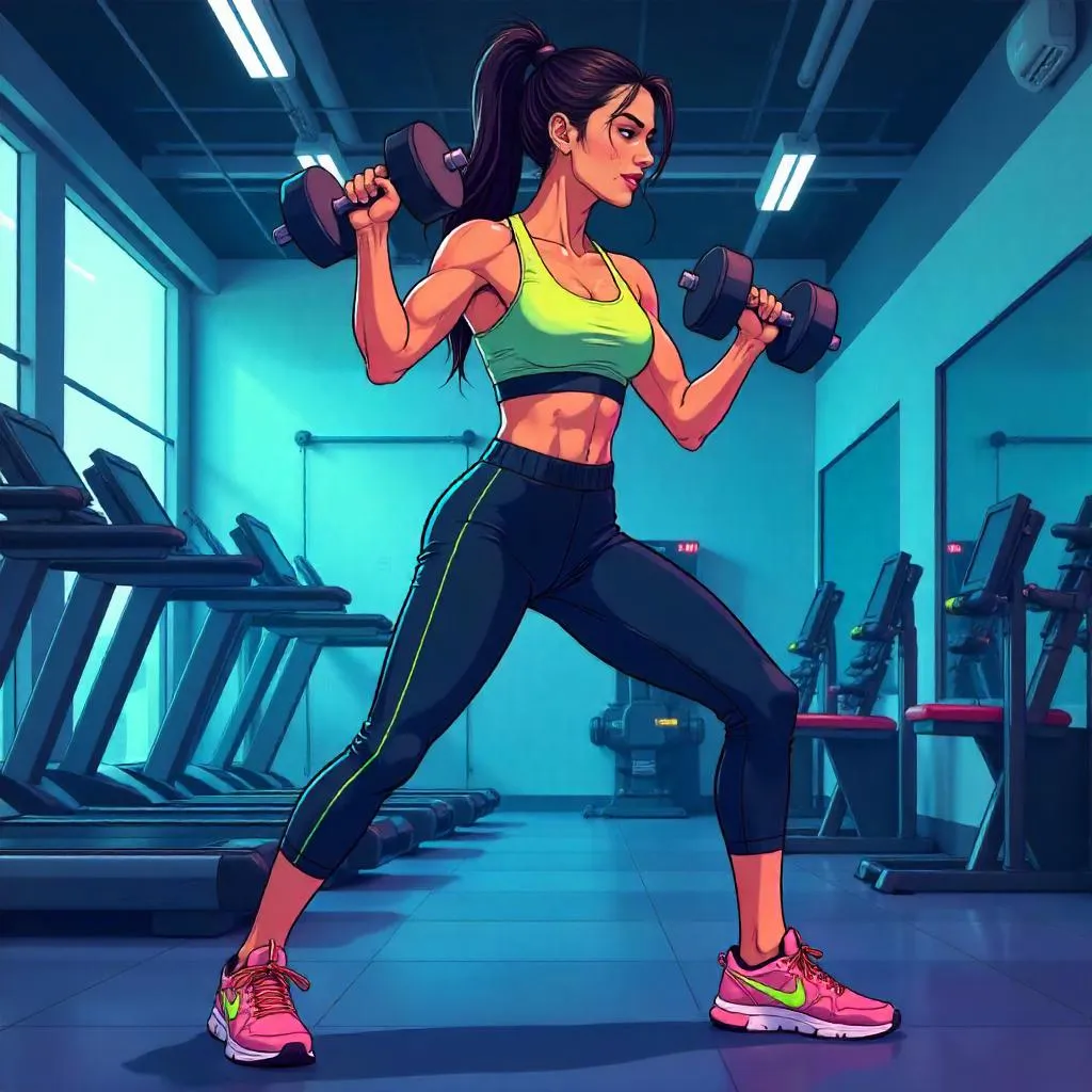 Anime Gym Portrait of a Young Middle Eastern Woman