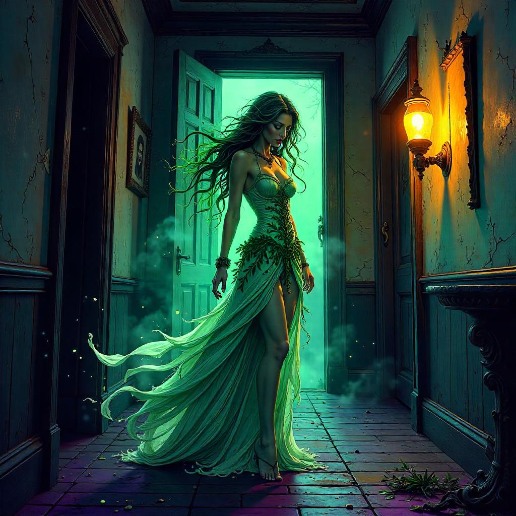 Nymph in a Haunted House: Comic Book Style