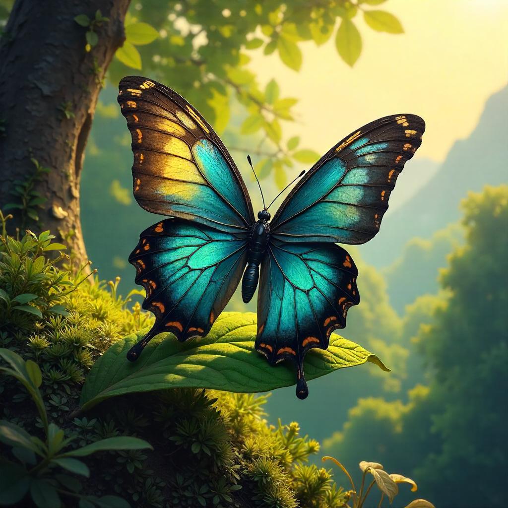 Butterfly in an Oil-Painted Game World