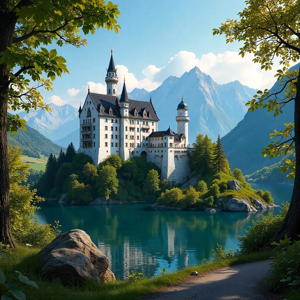 Neuschwanstein Castle: Alpine Forest Vista