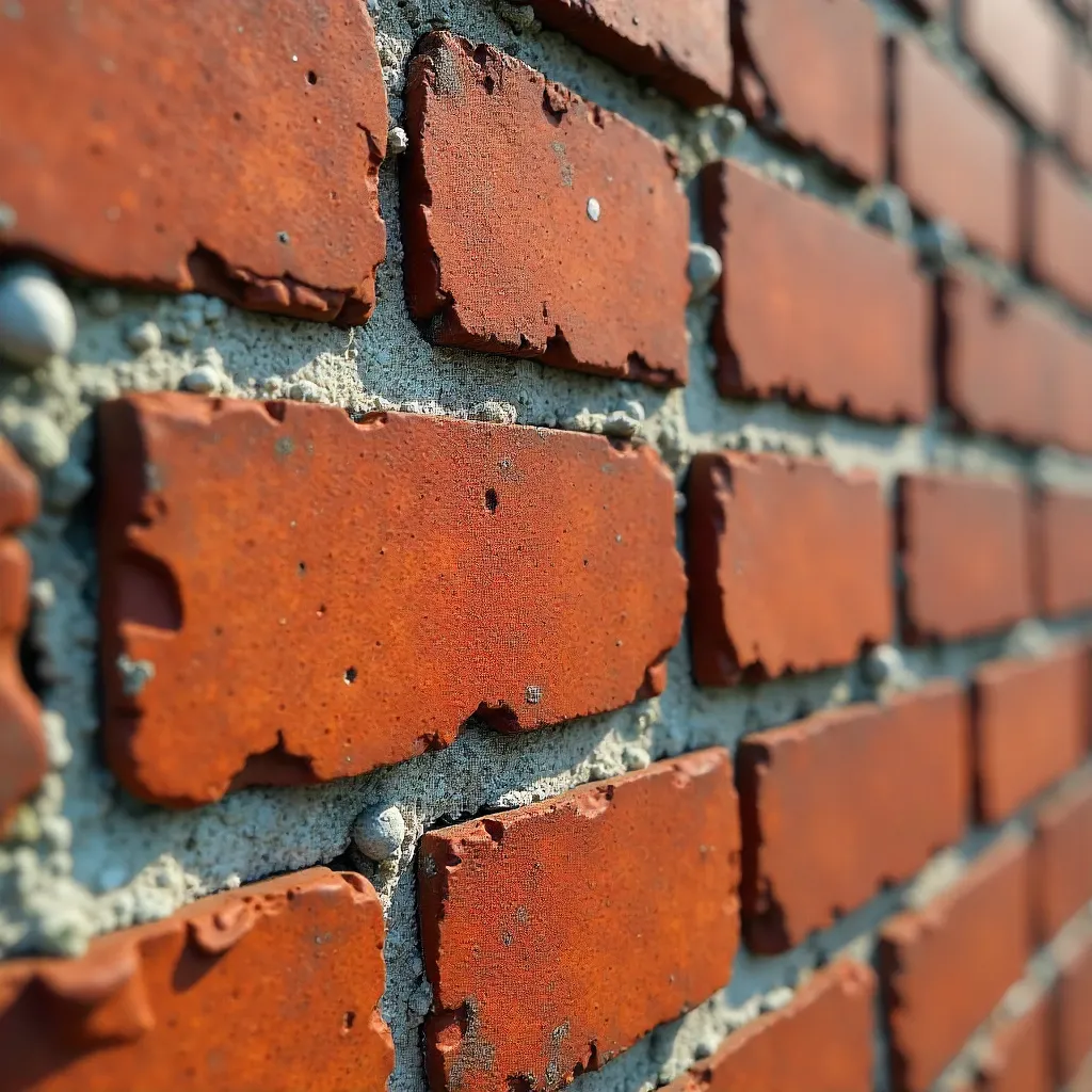 Close-Up Weathered Red Brick Wall Texture