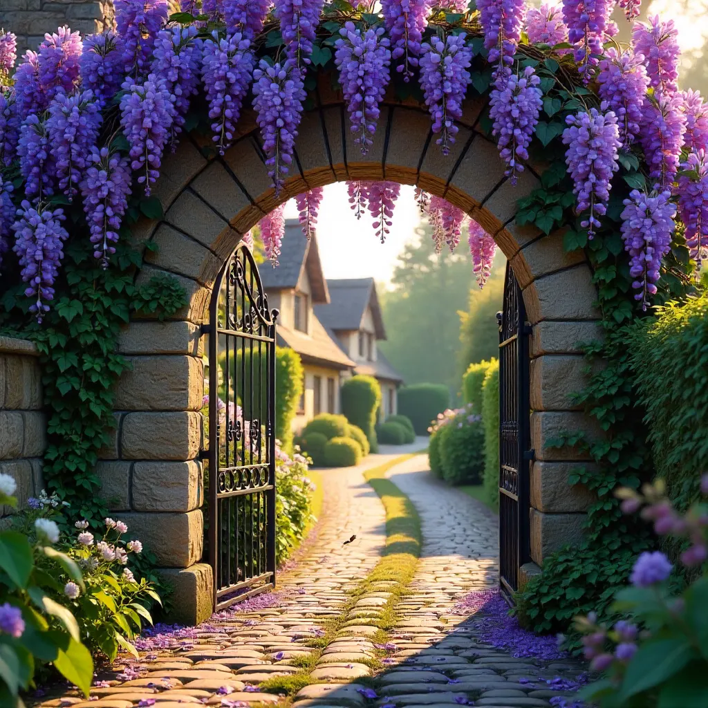 Wisteria-Arched Entrance in Seend, England