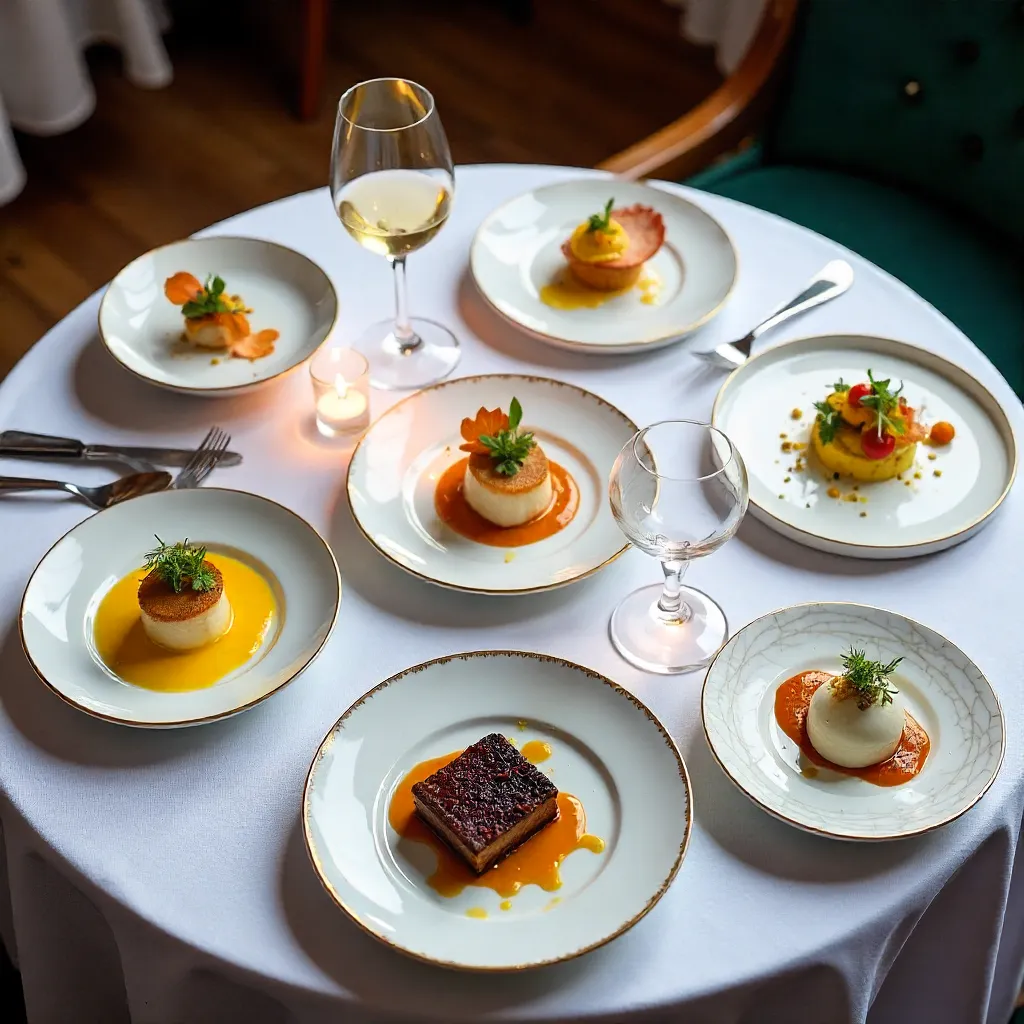 Top-View Gourmet French Cuisine in Vonnas Fine Dining
