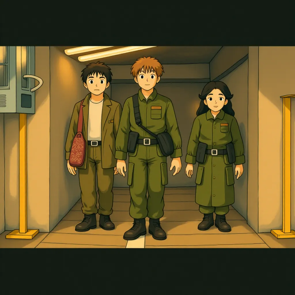 Rebecca Hall, Kaylee Hottle, and Dan Stevens in Godzilla x Kong: The New Empire (2024) - Anime style